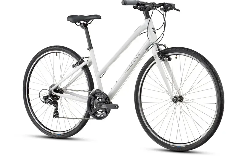 2021 Ridgeback Motion Open Frame Hybrid Bike in White-1