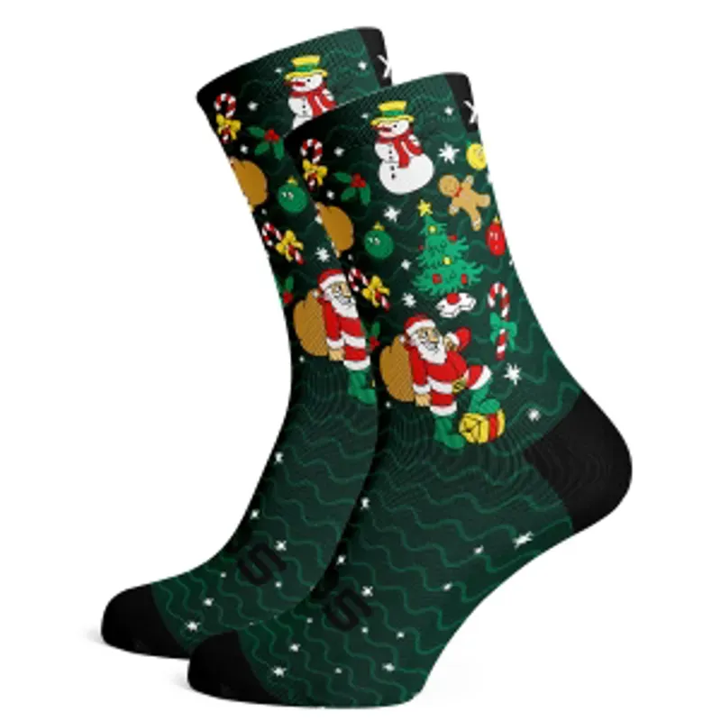 Sox Footwear Santa & Friends Premium Crew Socks GREEN/RED/WHITE