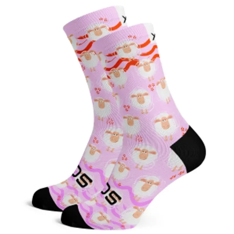 Sox Footwear Sheep Animals Premium Crew Socks PINK