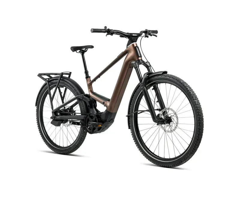 Orbea MUGA 10 E-Hybrid Bike In Metallic Rust/Diamond Black Matt-1