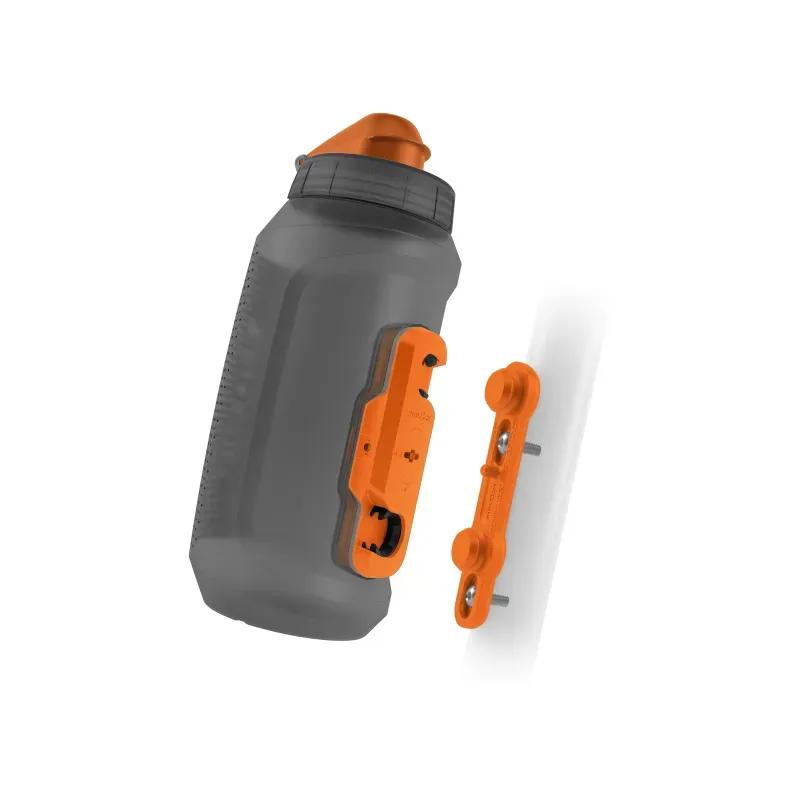 Fidlock TWIST 750 Compact Bottle w/Bike Base in Trans Black/Orange