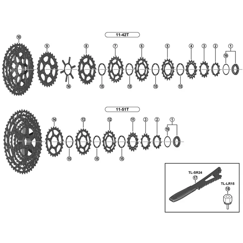 Shimano Spares CSM5100 Cassette Lock Ring in Black-2