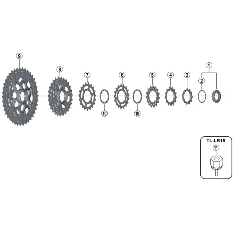 Shimano Spares CSM8000 Lock Ring and Spacer in Black-1